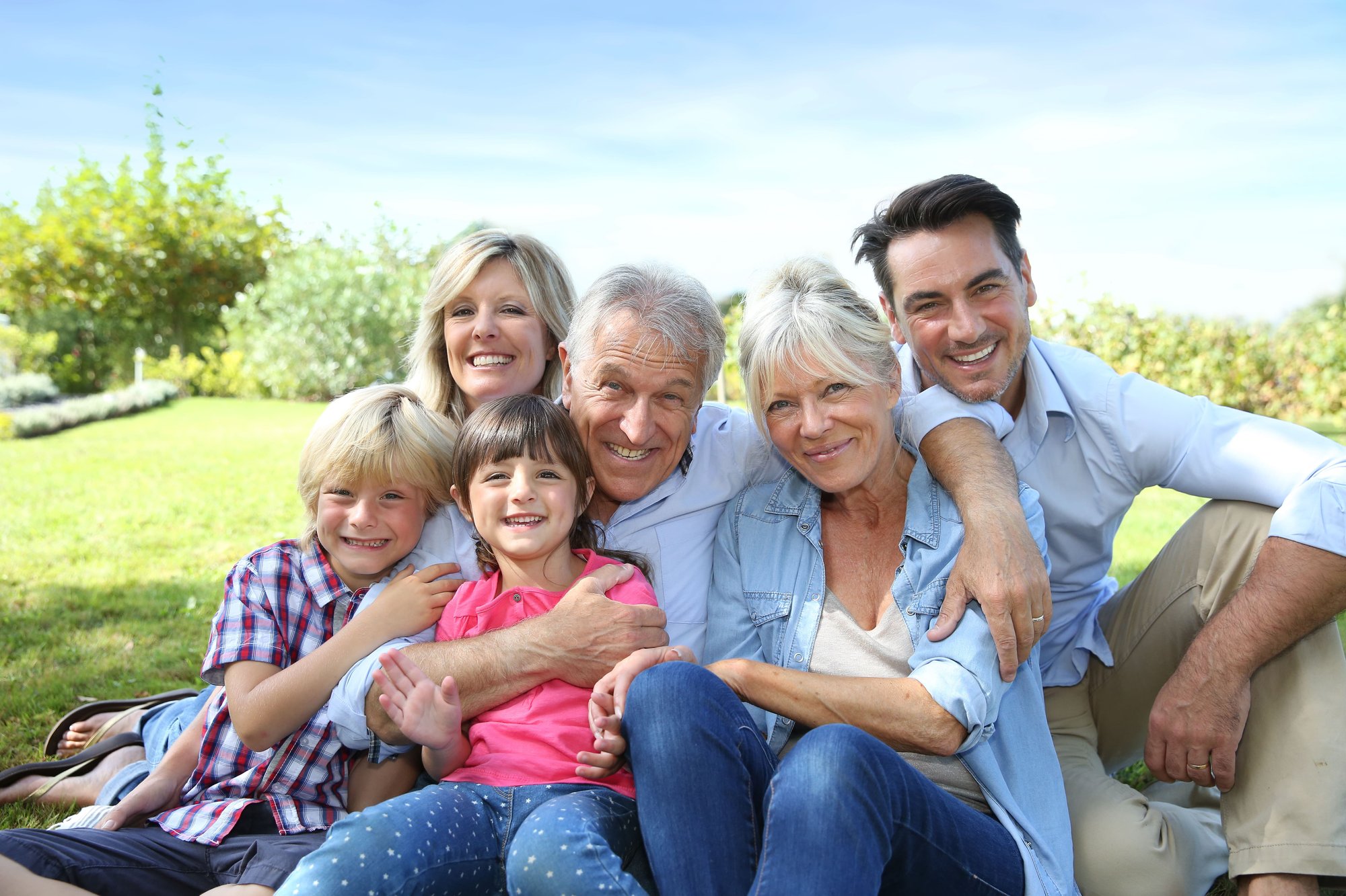 Family portrait with grandparents