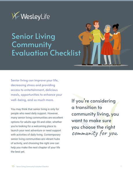 Senior Living Community Evaluation Checklist cover